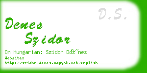 denes szidor business card